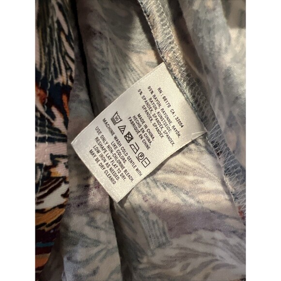 Deletta Corbara Peplum Tank Top Pleated Size Small Anthropologie Feather Print - Picture 7 of 13